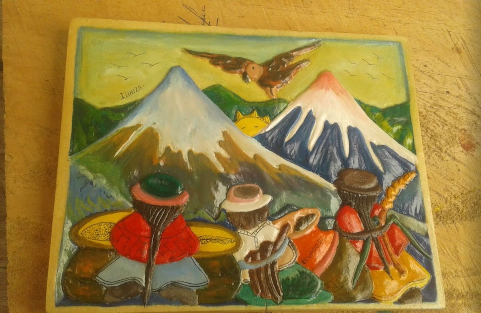 Pintura Andina "Encuentro en las Alturas"