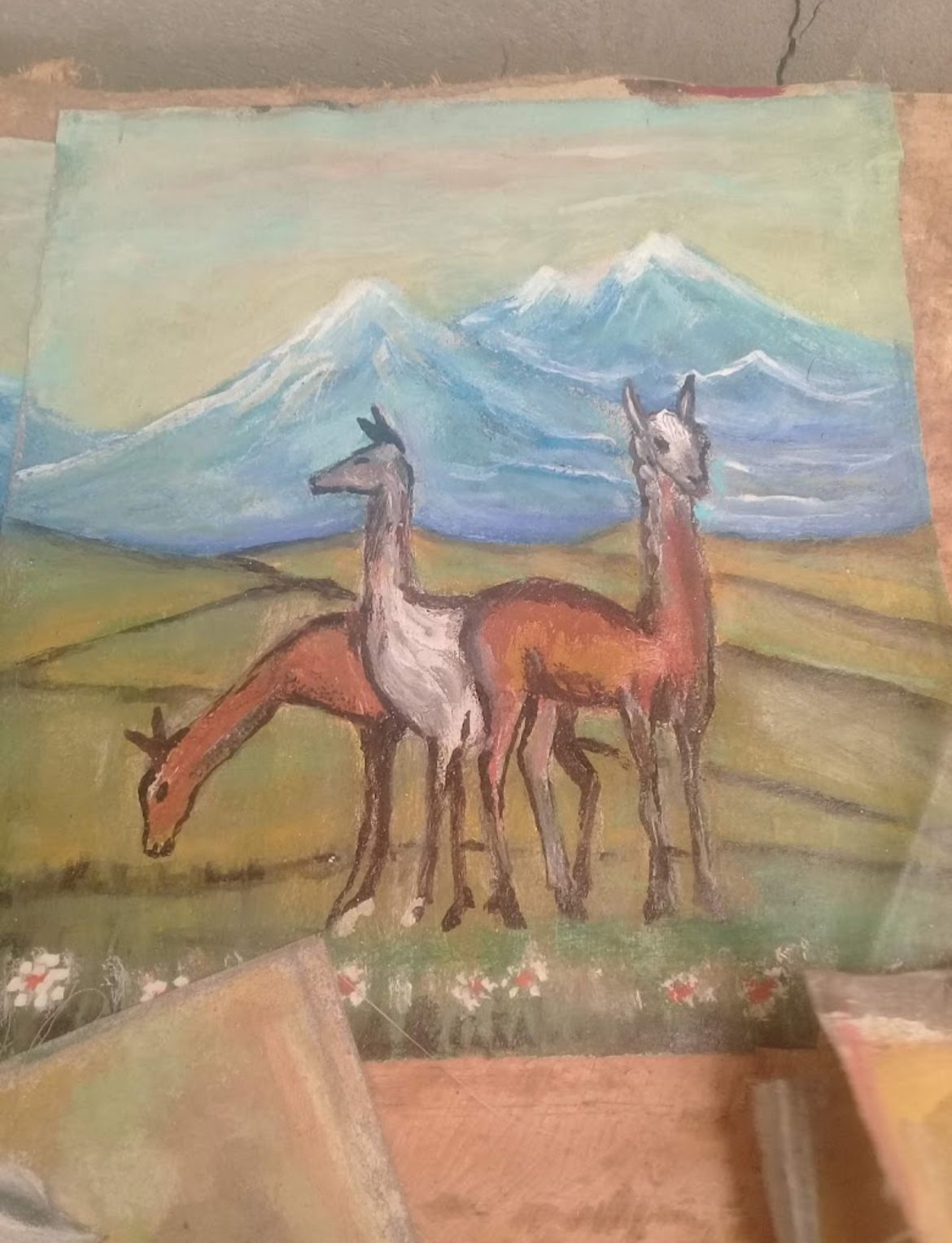 Pintura Andina "Guardianas de los Andes"